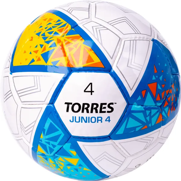 Мяч футб. TORRES Junior-4, F323804, р.4,глянц.ПУ, 4 сл, 32п, руч.сш, бел-жел-гол за 2&nbsp;070.60 ₽ в Хабаровске