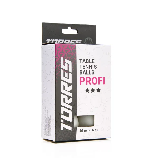 Мяч для наст. тенниса TORRES Profi 3*, TT23012, диам. 40+мм, упак. 6 шт, белый за 338.30 ₽ в Хабаровске
