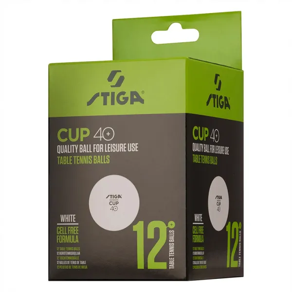 Мяч для наст. тенниса Stiga Cup ABS, 1110-2510-12, диам.40+мм, пластик, упак. 12 шт, белый за 1&nbsp;774.80 ₽ в Хабаровске