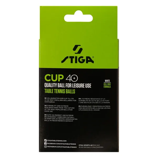 Мяч для наст. тенниса Stiga Cup ABS, 1110-2510-12, диам.40+мм, пластик, упак. 12 шт, белый за 1&nbsp;774.80 ₽ в Хабаровске