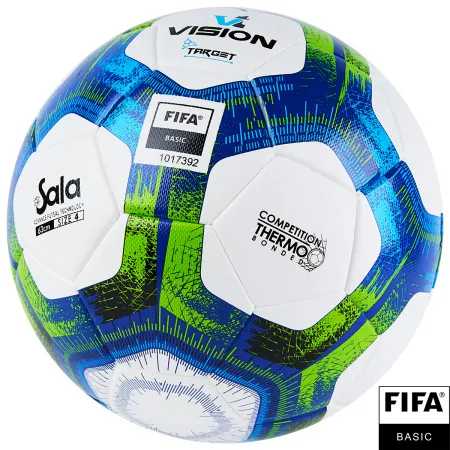 Мяч футзал. VISION Target, FS324094, FIFA Basic, р.4, 32 п. PU, 3 подкл.сл, термосшивка, бело-синий за 3&nbsp;519 ₽ купить в Хабаровске