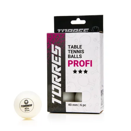 Мяч для наст. тенниса TORRES Profi 3*, TT23012, диам. 40+мм, упак. 6 шт, белый за 338.30 ₽ купить в Хабаровске