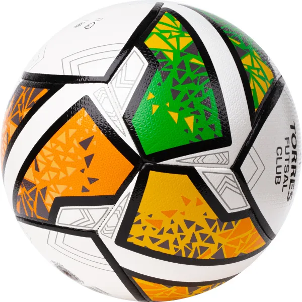 Мяч футзал. TORRES Futsal Club, FS323764, р.4, 10 пан. ПУ, 4 под. сл, гибрид. сш. бело-зел-оранж за 2&nbsp;264.40 ₽ в Хабаровске