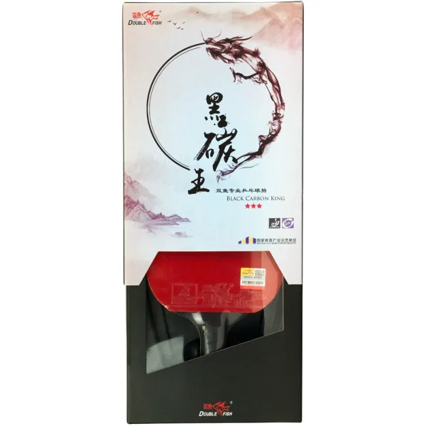 Ракетка для н/т DOUBLE FISH Black Carbon King Racket 3***, для професс.,ITTF Appr.,накл.2,1,мм за 4&nbsp;346.90 ₽ в Хабаровске