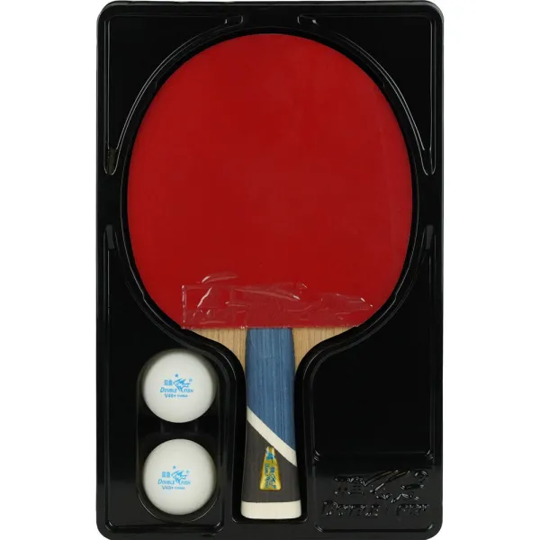 Ракетка для н/т DOUBLE FISH 5A+C, для продвин, ITTF Appr, накл. 2,1 мм, конич. ручка+ 2 мяча V40+мм за 2&nbsp;779.50 ₽ в Хабаровске