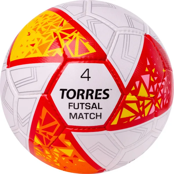 Мяч футзал. TORRES Futsal Match, FS323774, р.4, 32 панели. ПУ,4 подкл.слоя,ручн.сш,бело-крас-жёлт за 2&nbsp;454.80 ₽ в Хабаровске